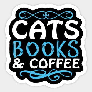 potter cats Books and coffee Sticker